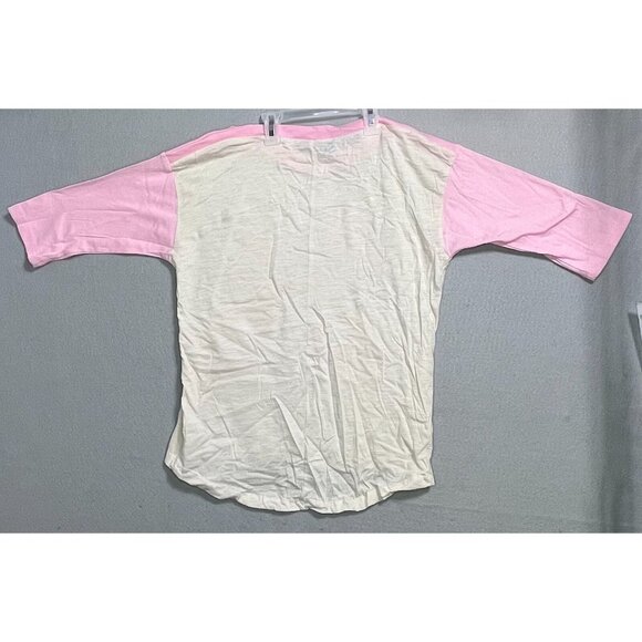 S Jersey-Type Shirt Girls M Medium Pink Tee Short 3/4 Sleeve Shirt Kids - Picture 6 of 8
